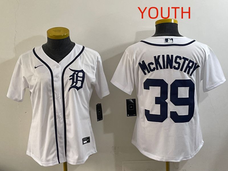 Youth Detroit Tigers 39 Mckinstry White Game Nike MLB Jersey style 001